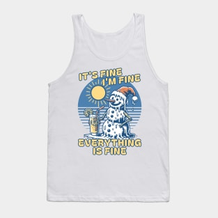 It's Fine I'm Fine Everything is Fine -  Melting Snowman Tank Top